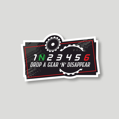 Drop a gear N Disappear Sticker
