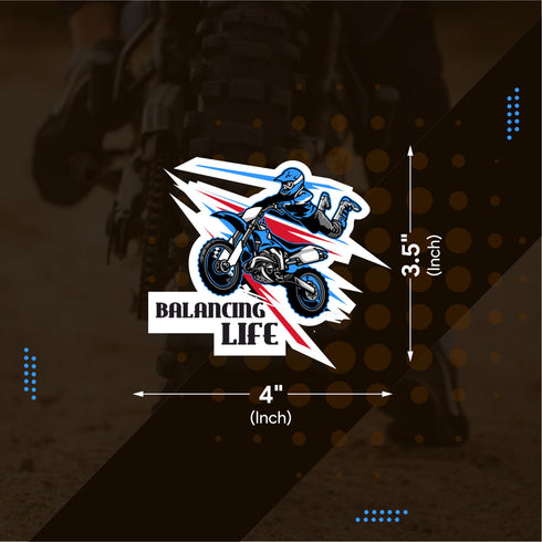 Balancing Life Blue Sticker