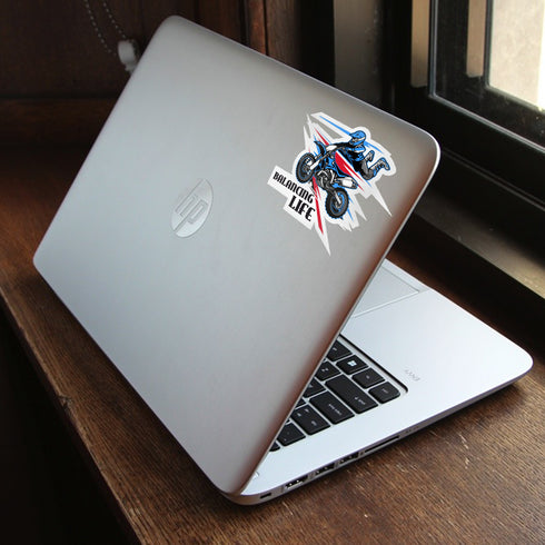 Balancing Life Blue Sticker