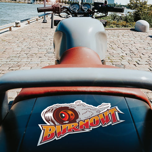 Burnout Orange Sticker
